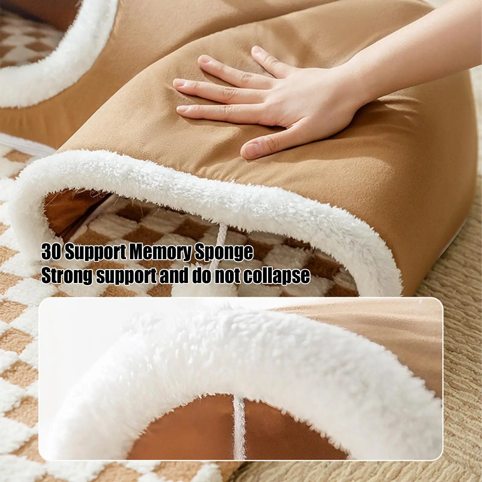 Winter Indoor Warm Plush Cat Bed Tunnel Warm Shelter Tent House Toys for Dog  Play and Sleep Integrated Hide and Seek Pet Nest