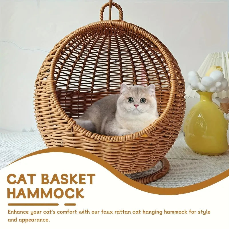 Luxury Fruit Basket Cat Hammock bed Hand Woven Storage Basket Comfortable Heavy Carton Packaging Not Easy To Damage for Pets