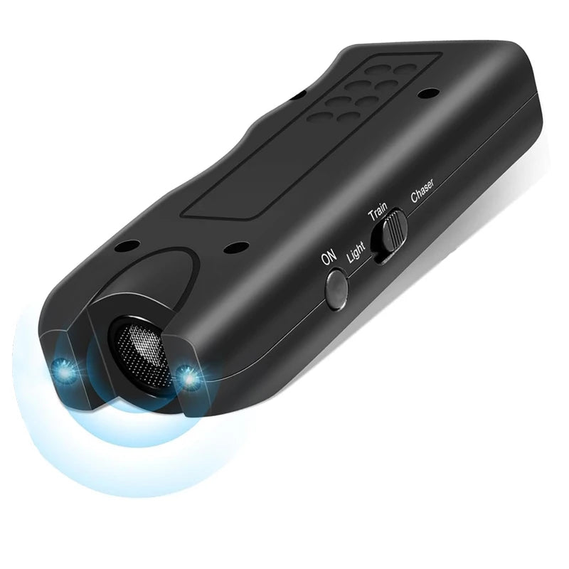 Dog Ultrasonic Repeller Pet Training Device Outdoor Deterrent Chaser Portable Anti-barking Device with LED to Repel Cats & Dogs