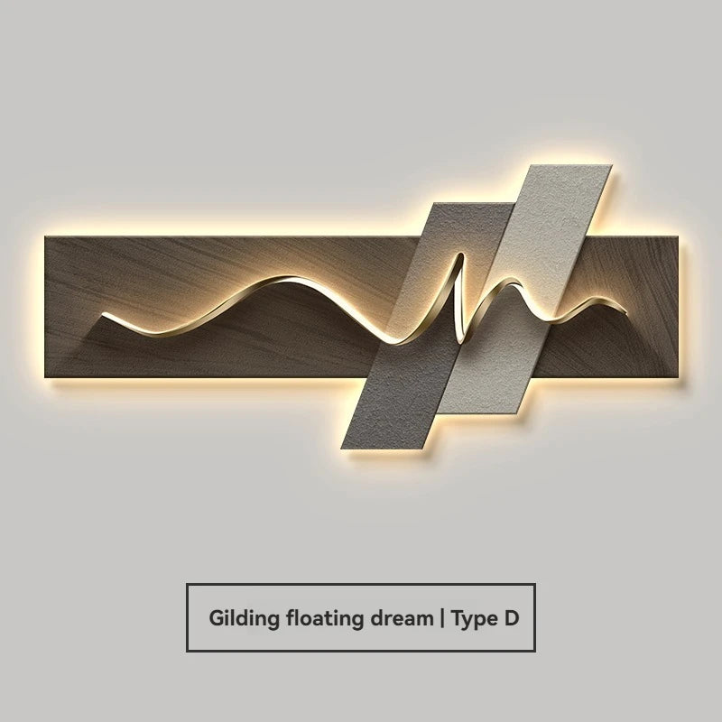 LED Illuminated Wall Decoration – Wabi-Sabi & Light Luxury Interior Design