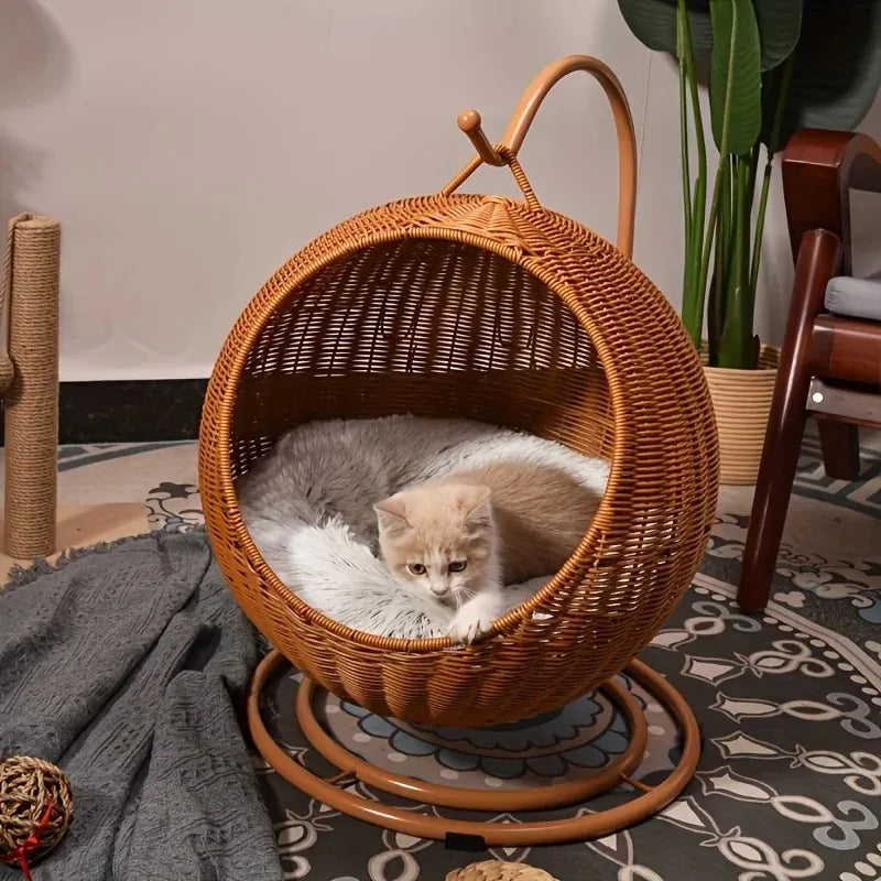 Luxury Fruit Basket Cat Hammock bed Hand Woven Storage Basket Comfortable Heavy Carton Packaging Not Easy To Damage for Pets