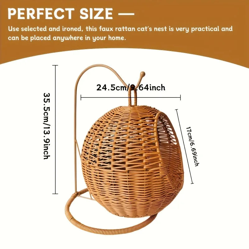 Luxury Fruit Basket Cat Hammock bed Hand Woven Storage Basket Comfortable Heavy Carton Packaging Not Easy To Damage for Pets