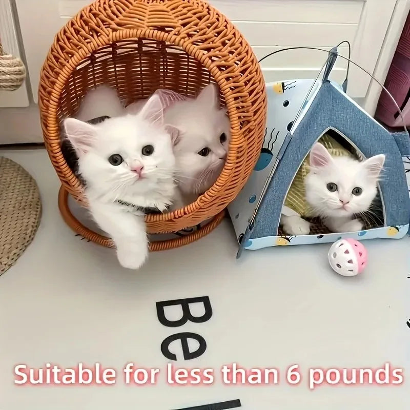 Luxury Fruit Basket Cat Hammock bed Hand Woven Storage Basket Comfortable Heavy Carton Packaging Not Easy To Damage for Pets