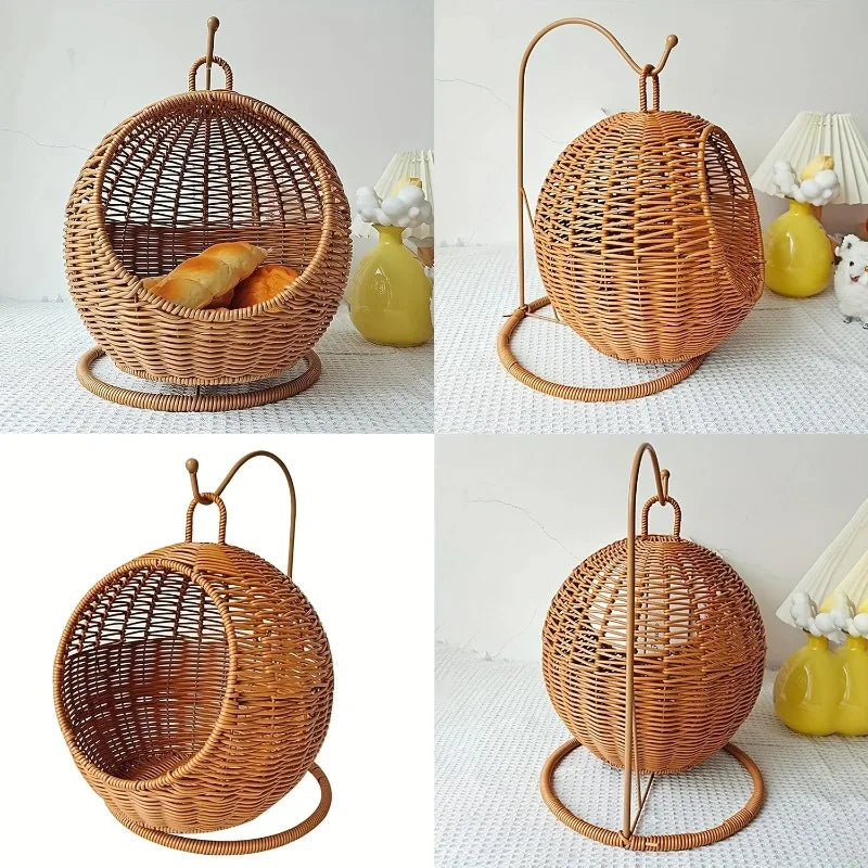 Luxury Fruit Basket Cat Hammock bed Hand Woven Storage Basket Comfortable Heavy Carton Packaging Not Easy To Damage for Pets
